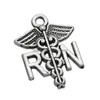 Charms Caduceus RN Charm zarejestrowana pielęgniarka wisiorka medyczna