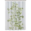 Zasłony prysznicowe Zielony kwiat Wodoodporne białe liście tkaniny wydrukowane dekoracyjna kwiatowa zasłona prysznicowa R230831