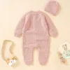 Pagliaccetti Autunno Bambino Neonati maschi Pagliaccetto lavorato a maglia Tutina per bambini con cappello nato Maglieria Abiti 0-24 mesi Abbigliamento 230831