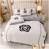 Designers Fashion Literie Ensembles Oreiller Tabby 2pcs Couettes Setveet Couette Er Drap de lit confortable King Quilt Taille Drop Livraison Accueil Dhowm