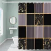 Cortinas de ducha Cortina de ducha de baño con grieta de mármol dorado negro, cortina de baño de tela de arte moderno decorativa abstracta de lujo R230831