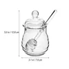Serviessets Honingpot met lepel en deksel Glas - 1PC 250ML Bijenkorfpot voor winkelsiroop