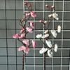 装飾的な花の結婚式の小さな冬のプラムチェリー赤い絹の花人工植物花の花