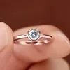 Wysoka jakość 925 Pierścień srebrnego srebrnego srebrnego żeńska mniejszość 18 -karatowa galwaniczne różowe złoto Mozambik Diamentowy pierścień