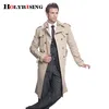 Mens Trench Coats Trench Coat Men Classic Double Breasted Mens Long Coat Herrkläder Långa jackor Rockar British Style Overcoat S6XL Storlek 230831