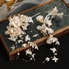 Pinces à cheveux pour mariée, petite fleur, épingle à cheveux Beige, accessoires de décoration latérale de mariage chinois pour femmes