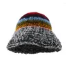 Berets Traveling Bucket Hat Crochet Stripe Pattern Fisherman For Teenagers Sports