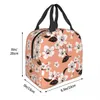 Ice PacksIsothermic Bags 2023 Sakura Cherry Tree Flower Blooms Insulated Lunch Tote Bag Floral Resuable Cooler Thermal Food Box School 230830