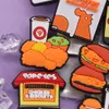 Atacado 100 unidades de pvc frango frito hambúrguer bebidas amuletos de sapato fivela adulta decorações para pulseira botão tamanco