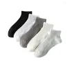 Chaussettes pour hommes 5 paires/lot blanc printemps été hommes solide course Sport coton maille respirant mince tube bas