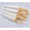 60Pcs Bridal Parasols White Paper Umbrellas Beauty Items Chinese Mini Craft Umbrella Diameter 60Cm Sn4664 Drop Delivery