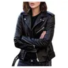 Women's Jackets Classic Artificial Leather Jacket Motorcycle Autumn And Winter Slim Sho