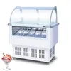 Мороженое на дисплее Counter Freezer четыре цвета стеклянная дверь нажимайте и тянет шкафы на эскизом