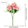 Decorative Flowers Artificial Bouquet Silk Peony 5 Heads Bridal Wedding Fake Flower For Home Christmas Decoration Pink