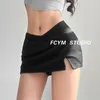 Skirts Slit WOMENGAGA V-belt Wrap Buttocks Slim Fitting Dress For Women's Summer Spicy Girls Sexy Safety Pants A-line 010V