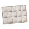 Jewelry Pouches PU Leather Stackable Display Tray Case Holder Organizer For Gemstone