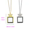 10st Party Favor Sublimation Diy White Blank Metal Parfym Flash Diamond Seting Halsband