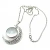 Pendentif Colliers Custom Made Po Moon Collier pour femmes hommes personnalisé verre cabochon image chaînes de charme bijoux de mode cadeau Dro Dhvqp