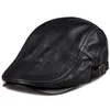 Berets Outdoor unisex oryginalny skórzany kaczka boina cienkie czapki dla menwomen Leisure Blackbrown 51 cm dopasowany Bonnet Cabbie 230830