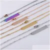 Pendentif Colliers Personnalisé Blank Bar Collier Femmes En Acier Inoxydable Long DIY Cadeau Créatif 35X6Mm Drop Livraison Bijoux Pendentifs Dhbbk