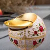 Durable Portable Alloy Round Ball Ashtray Car Ashtray Mini Ashtray Relief Stamped Pattern Gift for Outdoor Indoor HKD230901