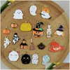 Charms 10pcs Cadılar Bayramı Serisi Alaşım Damla Yağ Diy Takı Aksesuarları Eğlenceli Hayalet Pumpkin Head Skl Perili Ev Kolye MalzemeCharms D DHUAM