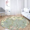 Minimal Floral Print Pattern Round Pink Flowers Area Rugs Large Anti Slip Carpet for Living Room Decor Rugs for Bedrooms Doormat HKD230829