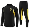 Survêtement Juventus 2023 2024 Demi-pull Football à manches longues DI MARIA VLAHOVIC CHIESA 23/24 Costume d'entraînement Juventus hommes enfants kit uniforme de football vêtements de sport