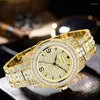 Нарученные часы Pintime Quartz Watch for Men Luxury Full Diamd