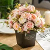 Fleurs décoratives 3 PCS Pivoine Artificielle Chine Haute Qualité Soie Fleur Tête Branche En Plastique Pour Le Mariage En Gros Flores G2740