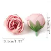 Decorative Flowers Silk Rose Artificial Heads 3.5cm Fake For Home Decor Garden Wedding Decoration DIY Craft Wreath Gift Accessories