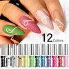 12 couleurs ensemble de vernis à ongles gel de dessin d'ongles peinture de couleur 3D vernis à ongles gel vernis à ongles gel UV/LED gel de dessin d'ongle colle d'accrochage vernis gel longue durée