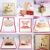 10 Stijlen Gemengde 3D Gelukkige Verjaardag Cake Pop Up Zegen Wenskaarten Handgemaakte Creatieve Feestelijke Feestartikelen340L