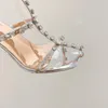 Sandaler 2023 Runway Style Pearl High Heels Sexig strass Bow Cut Out Bankett Nattklubb Storlek 35-42 Kvinnor skor