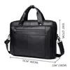 Bortkyror Schlatum äkta läderföretag Black For Men Luxury Handbags Laptop Portfölj påsar 16 tum Office Computer Bag 230830