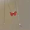 Pendentif Colliers Collier Papillon Pour Femmes Adolescentes Filles Papillons En Bois Été Transparent Ras Du Cou Bijoux Cadeau Dropship