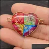 Charms 1Pcs Natural Emperor Pine Pendant Double Hole Heart Fashion With Connector For Diy Bracelet Jewelry Making Accessories Drop Del Dhdgl