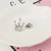 Gold Silver Crystal Rhinestone Crown Brooches For Men Women Suit Shirt Collar Brooch Pin Clothing Decoration Accessories