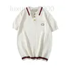 Men's Polos designer 2023 New Chest Pocket Embroidered Stripe Polo Shirt Pure Cotton Collar and Women's Short Sleeves W4VN