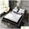 Conjuntos de ropa de cama Moda King Size Designer Set Ers PCS Carta Impreso Algodón Suave Edredón Edredón Er Luxury Queen Bed Sheet Drop Entrega