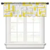 Rideau Art géométrie jaune gris cuisine petite fenêtre Tulle transparent court chambre salon décor à la maison Voile rideaux