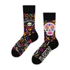 Skarpetki Hosiery Retro Kolorowa czaszka cukrowa Unisex AB Crew Day of the Dead Halloween Nieregularny bawełna mężczyźni Kobiety Para za masę 230830