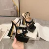 Sandals 2023 Satin Bow Waterproof Platform Open Toe Fish Mouth Thick Heel Rhinestone Fashion Party High