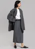 Women's Suits Blazers Wool Blend Shoulder Pad Blazer Oversized Blazer Midi Skirt 230831