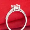 FG Princess Cut 1 5 NSCD Simulado Princesa Cut Diamante Promessa Anel Proposta Anel Para Mulheres274h