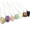 Natural Necklace, European and American Irregular Crystal Original Pendant, Handmade Silk Wrapped Stone Necklace Jewelry