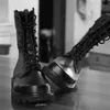 Boots Idopy Men Pu Leather Man Flat Shoes Fashion Waterproof Military Combat Tactical Footwear 230831