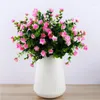 Decorative Flowers Purple Artificial Bouquet Eucalyptus DIY Fake Outdoor Plant Plastic Garden Bushes Greenery White Home Wedding Decoration