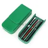 Pencil Bags CONTACTS FAMILY 3 Pen Case Leather Stationery Cover Holder Detachable Portable Handmade Pen Box Shockproof Men HKD230831