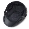 Berets Outdoor unisex oryginalny skórzany kaczka boina cienkie czapki dla menwomen Leisure Blackbrown 51 cm dopasowany Bonnet Cabbie 230830